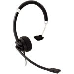 Auriculares V7 Deluxe Mono con cable 3,5 mm, cancelación de ruido, micrófono omnidireccional, oficina, negro y plata