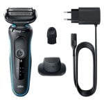 Máquina de Barbear Facial Braun Series 5 51-M1200s Recarregável 50min Seco e Molhado 3 Lâminas Aparador Precisão Carga Rápida