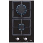 Plaque gaz Cata SCI 3002 BK 2 foyers 30 cm verre noir fonte