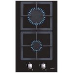 Placa de Gas Cata SCI 3002 BK 2 Zonas 30 cm Negra Vidrio Fundido