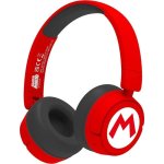 Casque Blade Super Mario Logo sans fil et filaire Bluetooth enfant, pliable, rouge et noir