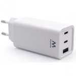 Carregador Ewent EW1323 USB-C/USB-A 65W GaN Quick Charge 3.0 Compacto