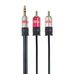 DCU Tecnologic 30701240 Cavo Audio Jack 3,5 mm 2 x RCA Maschio/Maschio Rosso