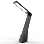 Coole kompakte LED-Lampe mit kabelloser Qi-Ladestation, Schwarz Coole kompakte LED-Lampe mit kabelloser Qi-Ladestation, Schwarz