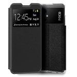 Cool Funda Flip Cover Liso Negra para Xiaomi Poco M5
