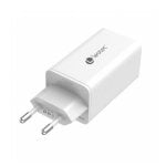 Chargeur Leotec LECSPH65W3 GaN 65W 2xUSB-C 1xUSB-A Blanc Charge Rapide