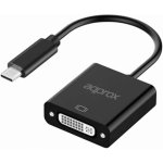 Adaptateur vidéo Approx APPC51 USB-C vers DVI 13cm Noir