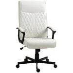 Vinsetto Silla de Oficina Giratoria Altura Ajustable Crema