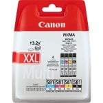 Canon Multipack de cartouches d'encre à haut rendement CLI-581XXL BK/C/M/Y