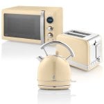 Swan Retro STRP2070CNEU Set Desayuno Hervidor Agua + Tostadora + Microondas 800W Crema Swan Retro STRP2070CNEU Set Desayuno Hervidor Agua + Tostadora + Microondas 800W Crema