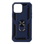 Avizar Funda Antigolpes 2 Materiales con Anillo Soporte Azul para iPhone 13 Pro Max