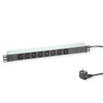 Multipresa Roline per armadi rack PDU da 19" con 8 prese C13 e cavo Schuko grigio da 2 m