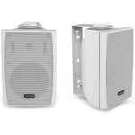 Audibax Elipse 4 Paires d'Enceintes HiFi avec Support Mural 2 Voies 20W Blanc