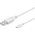 Goobay USB 2.0 A/micro-B 3m câble USB USB A Micro-USB B Blanc