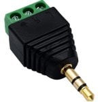 Goobay Conector Jack 3.5mm TRS Terminal de Tornillo 3 Pin Macho Negro