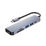 Hub PcCom Essential da USB-C a HDMI/USB-C 87W/USB 3.0/SD/microSD