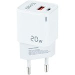 TooQ TQWC-QCPD20WT Dual USB-C/USB 2.0 Wandladegerät 20 W Weiß