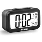 Réveil Elbe RD-668-N Écran LCD 11,2 cm Thermomètre Hygromètre Noir