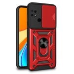 Étui rigide avec anneau rouge cool pour Xiaomi Redmi 9C / 10A