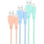 Nanocable Pack 3 cavi mesh da USB 2.0 a Lightning maschio/maschio 1 m rosa/blu/verde