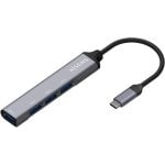 Adattatore hub USB 3.1 tipo C Aisens a 4x USB 3.0 grigio