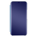Avizar Coque Translucide à Fermeture Miroir Bleu Support pour Samsung Galaxy S22