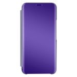 Avizar Coque Translucide à Fermeture Miroir Violet Support pour Samsung Galaxy S22