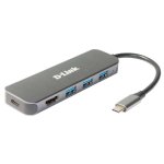 Hub USB 5-en-1 D-Link DUB-2333 avec HDMI 60W Noir