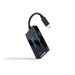 Nanocable USB-C zu HDMI/DVI/VGA Adapter 20cm Schwarz