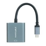 Nanocable Cable Conversor USB Tipo-C Macho a DVI-D (24+1) Hembra 15cm Gris