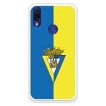 Funda Para Xiaomi Redmi 7 Del Cádiz Escudo Fondo Bicolor - Licencia Oficial Cádiz Cf