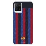 Funda Para Vivo Y21s Del Fc Barcelona Fondo Rayas Verticales  - Licencia Oficial Fc Barcelona