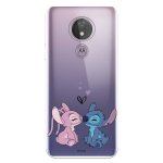 Estojo oficial Disney Angel & Stitch Kiss para Motorola Moto G7 - Lilo & Stitch