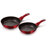 Berlinger Haus Burgundy Set 2 Padelle A Induzione 22-26cm, Alluminio, Ecologico Antiaderente Rosso