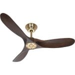 Ventilador de Teto CasaFan 312276 Eco Genuino Luz Mando 16W 122cm Nogueira Latão
