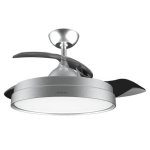 Cecotec EnergySilence Aero 4280 Invisible Steel Ventilador de Techo con Aspas Retráctiles y Luz 40W