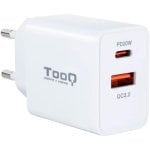 TooQ TQWC-2SC04WT Caricatore da muro doppio USB-C/USB 2.0 bianco