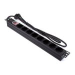 Lapara LA-00030506 Régua PDU para Rack 19" 1U 16A 8x Schuko com Interruptor