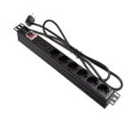 Lapara LA-00030502 Régua PDU para Rack 19" 1U 16A 6x Schuko com Interruptor e Proteção