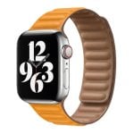 Cinturino in pelle naturale Promate Maglet-40 con fibbia magnetica ocra per Apple Watch 38/40 mm