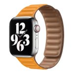 Cinturino in pelle naturale Promate Maglet-44 con fibbia magnetica ocra per Apple Watch 42/44 mm