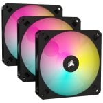 Confezione tripla di ventole Corsair iCUE AR120 RGB digitali da 120 mm nere