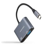 Nanocable 10.16.4303 USB-C auf HDMI/VGA Adapter 15 cm Grau