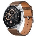 Orologio Smartwatch Huawei Watch Gt 3 46mm in acciaio inossidabile con cinturino in pelle marrone