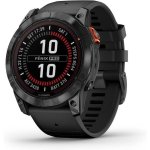 Garmin Fénix 7X Pro Solar GPS NFC 51mm MIP Cinza Pulseira Preta Resistência Água 10ATM SpO2