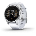 Orologio smartwatch Garmin epix Pro (Gen 2) edizione standard 42 mm argento con cinturino bianco