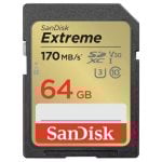 Speicherkarte Sandisk Extreme SDXC 64GB UHS-I V30 Class 10 170MB/s 80MB/s