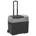 vidaXL Geleira Portátil com Rodas e Adaptador de Corrente 12-24V/100-240V 40L Preto/Cinzento