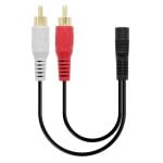 PcCom Essential Câble Adaptateur Audio Jack 3,5 mm Femelle vers 2x RCA 20cm