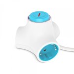 Prise modulaire Ksix Molecule 3x prises de courant + 2x USB-A 1,4m bleu